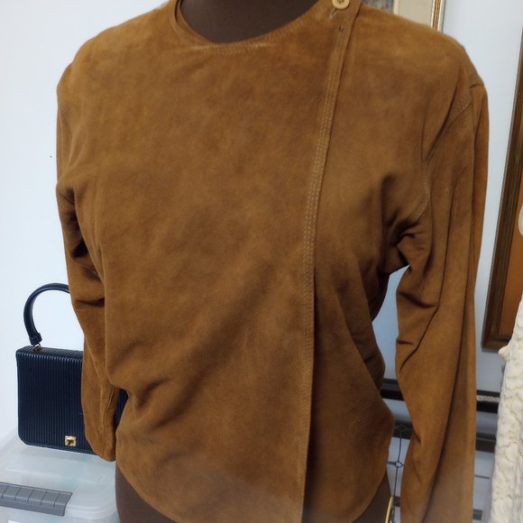 Vintage 90's Harve Benard Suede Shirt/jacket Size 6 - Picture 4 of 8